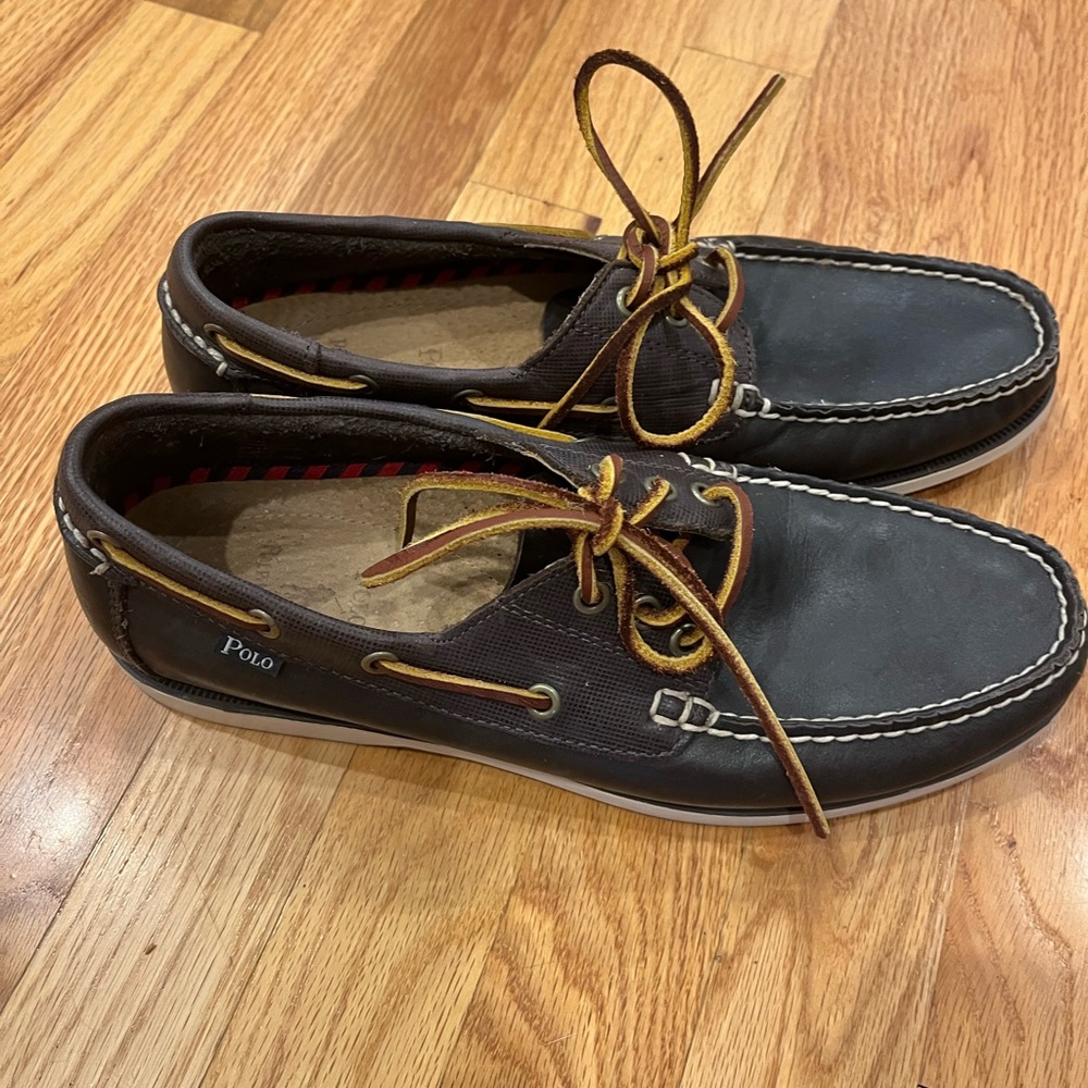 Polo by Ralph Lauren Men's Black and Brown Boat Shoes